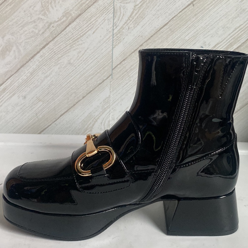 NEW Jeffrey Campbell Prepster horsebit patent ankle boots 6 - Picture 8 of 10